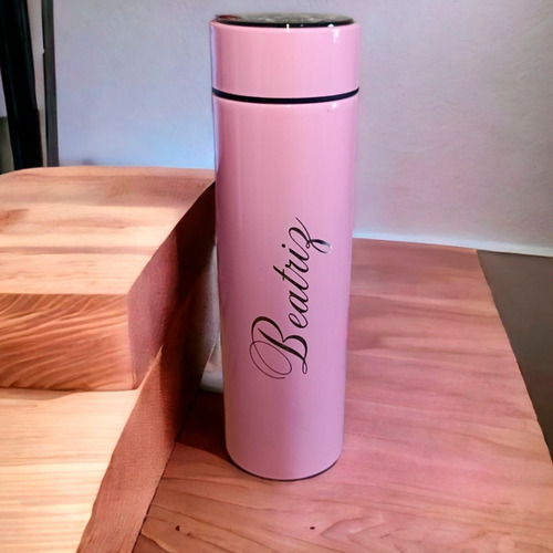Garrafa Térmica Digital Squeeze Personalizado Nome Empresa Cor Rosa