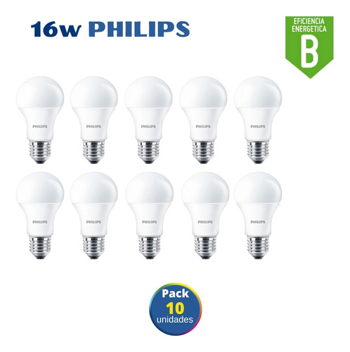 Foco Led Philips 16w Ecohome / Pack 10 Unidades