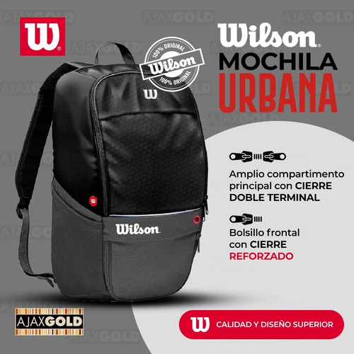 Imagen 3 de 8 de Mochila Wilson Open Urbana Deportes Reforzada Porta Notebook