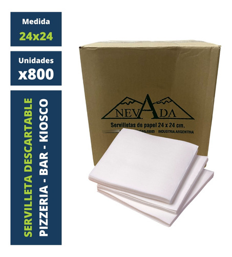 Servilleta Papel Descartable 24x24cm Caja X800u Premium