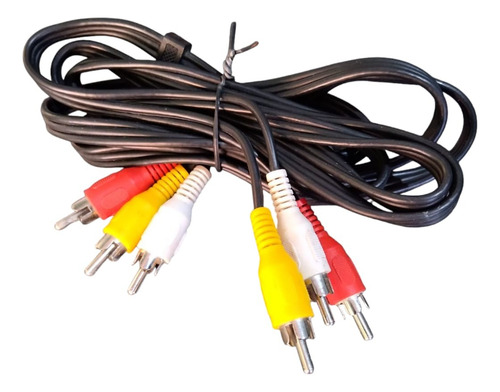 10 Cables De Audio Y Video Rca 3x3 Macho Macho/ 1.75mts