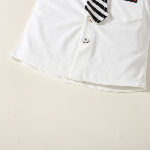 Conjunto Primavera De 2 Pcs Con Camisa Y Pantalón Para Bebé Blanco 2-3 A