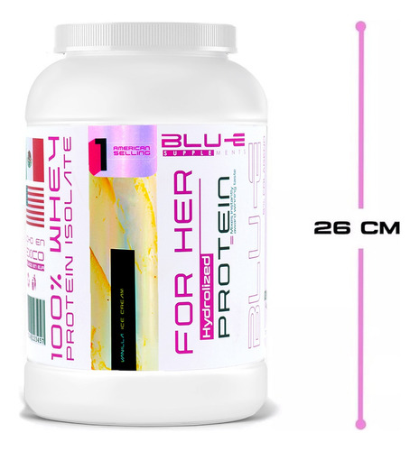 Proteína For Her Whey Hidrolizada Isolate Blu-e 2 Kg Vainilla