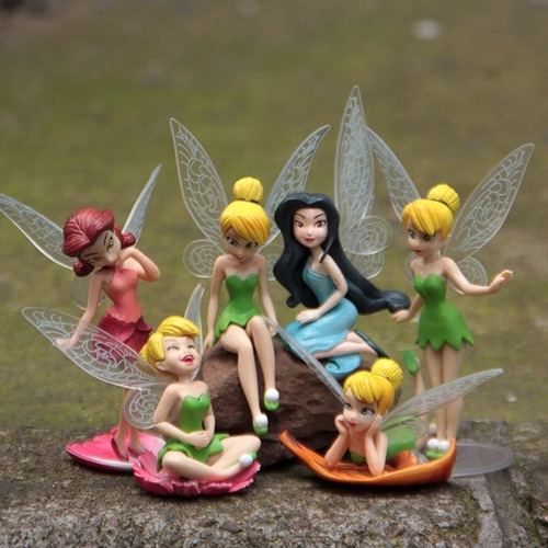 Tinkerbell Set 6 Princesa Hadas Campanita Muñeca Mini Figura