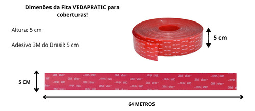 Fita Vedação 5 Cm Para Cobertura Com Placa Solar 64 Metros