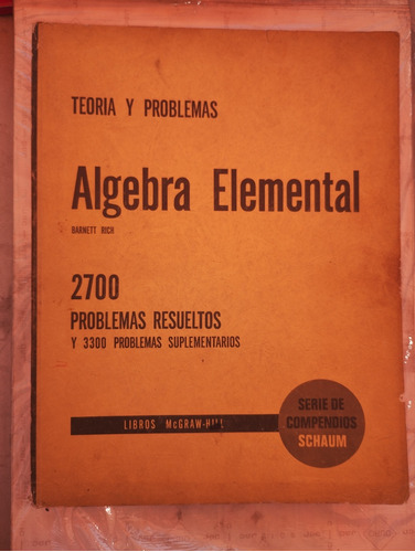 Teoría Y Problemas De Algebra Elemental - Schaum / Antiguo 