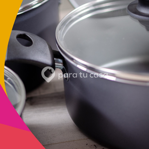 Imagen 2 de 10 de Ollas Tramontina Bateria Cocina Set 7 Pz Turim Teflón Ct