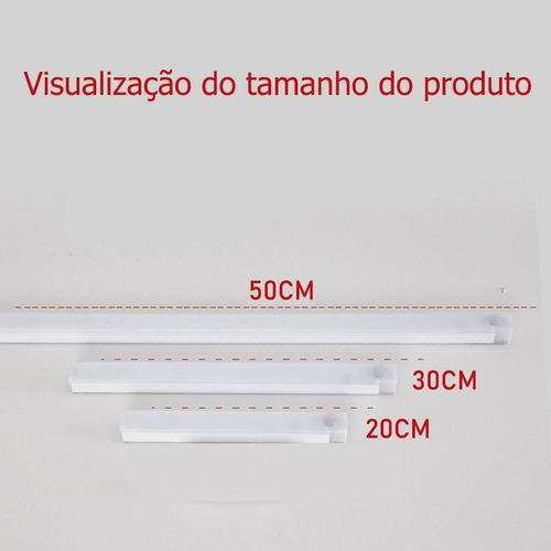 -luz Nocturna Blanca Recargable Con Sensor E Imán De 30 Cm