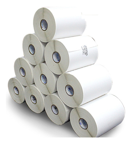 10 Rolos Etiquetas Couche Adesiva 100x50 Mm 10x5 Cor Branco Opcao Etiquetas
