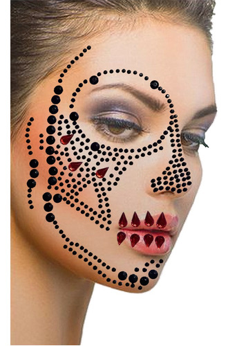 Sticker Pegatina D Brillo Facial Maquillaje Calavera Catrina