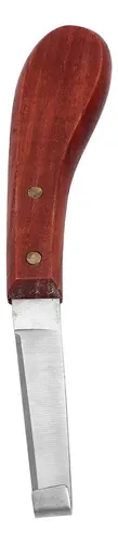 Cuchillo De Herrar Para Caballos | Cortador De Cascos De Acero Inoxidable | Mango De Madera Curvo, 21 Cm