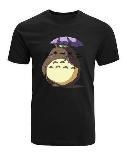 Polera Negra Totoro Vecino Totoro Unisex Hombre Mujer 