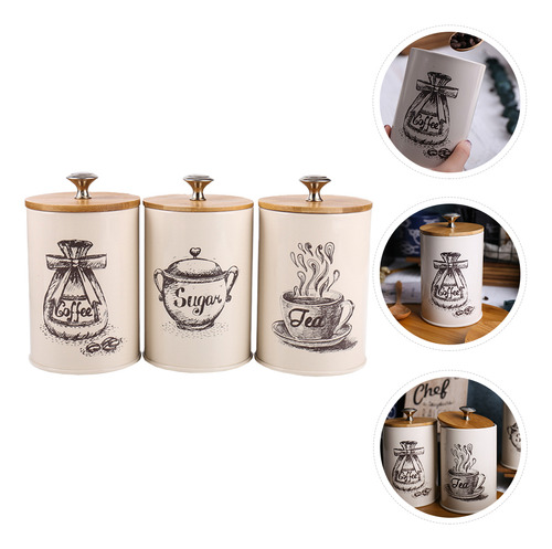 3 Latas Sellables Para Café, Tarros De Cocina Para Almacenar