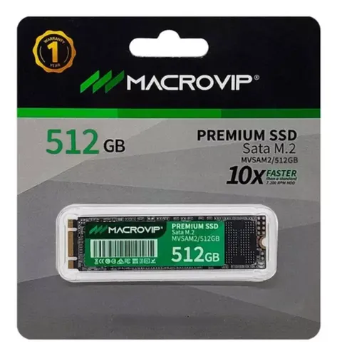 Ssd 512gb M.2 Sata 3 500mb/s Leit - 450mb/s Grav Preto Preto Preto