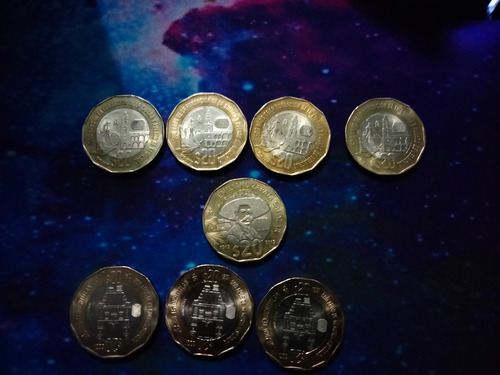 Collecion De 8 Monedas De 20 Pesos