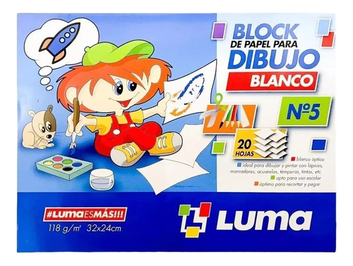 10 Block De Dibujo Blanco Luma Tipo El Nene N° 5 X 20 Hojas