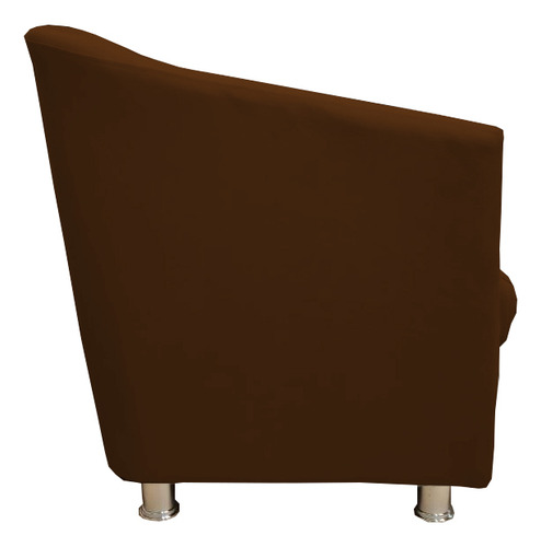 Poltrona Biane Suede Marrom Pés Cromado