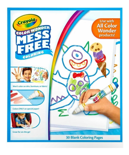 Paquete 30 Hojas Crayola Color Wonder Drawing Mess Free