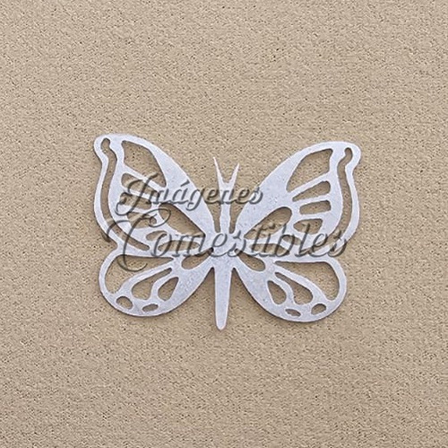 5 Mariposas Comestibles Plateadas Para Decoración De Postres