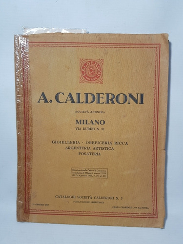 Antiguo Catálogo Joyería Calderoni Italia 1920 Mag 58340