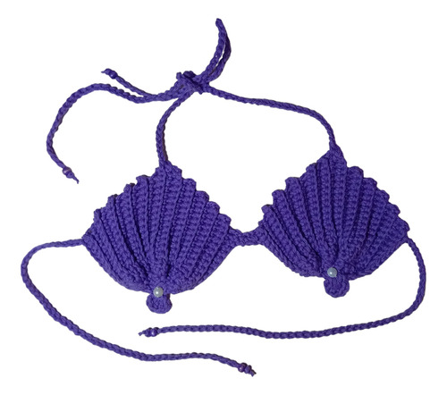 Corpiño Sirena Bebe Tejido Crochet Top Ostras Bikini Mermaid