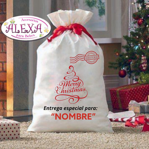 Costal Morral Navideño De Regalos Arbol De Navidad Nombre Ch