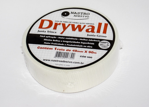 2 Fita Telada Drywall Trincas Parede Gesso 48x10m Adesiva