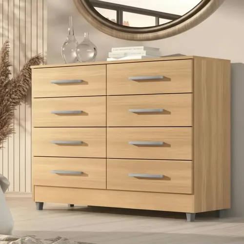 Cômoda 8 Gavetas Raissa Para Quarto Com Pés