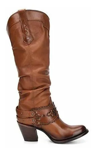 Botas Cuadra Fashion Cowgirl Mujer Color Dorado - Piel Vaca