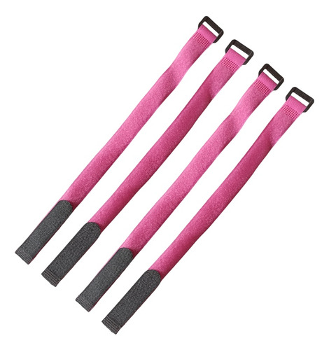 4 Pzs Correas Con Velcro Para Accesorios De Bicicleta, Rosa