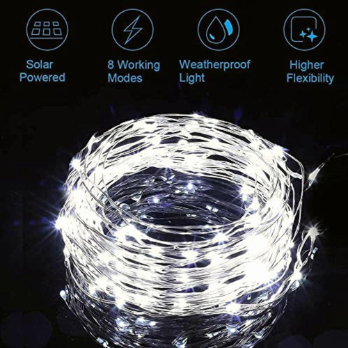 Dosyu 20m Cadena Luces Led Solares, 2 Pack 33ft 100 Led