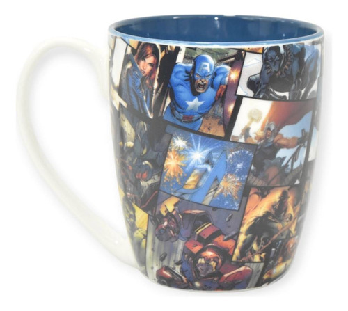 Capitan America Avengers Taza Importada 100% Original Azul Acero