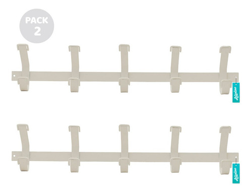 Imagen 2 de 9 de Set 2 Perchero Pared Industrial Moderno Metal 5 Brazos