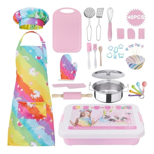 Set De Cocina Real Para Niños De 42 Piezas, Juego De Cuchill