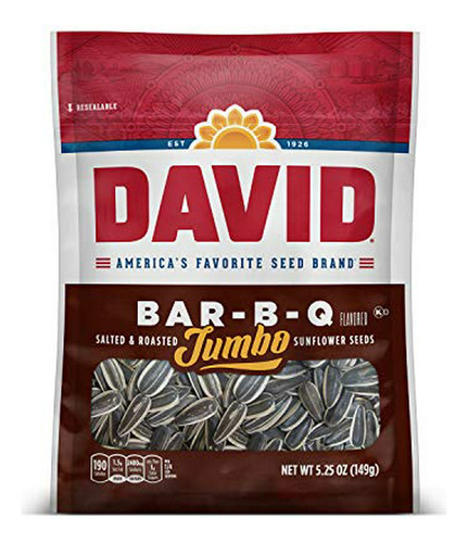 David Seeds Semillas De Girasol Jumbo Bar-b-q Tostadas Y Sal