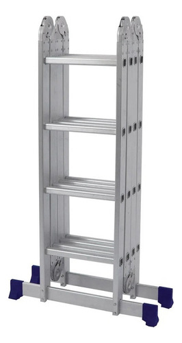 Escada De Alumínio Dobravel Com Plataforma 4x4 16 Degraus