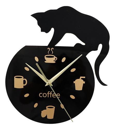 Acrílico 3d Reloj Grande De Pared Reloj Kit Creativo Gato