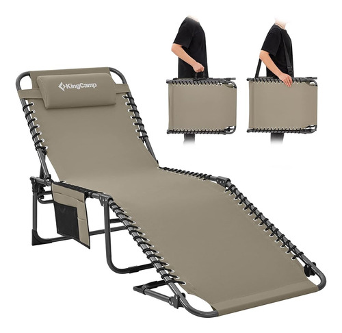 Kingcamp Chaise Lounge Chair, 1-pack, Beige