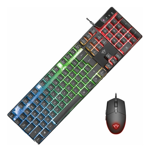  Combo Teclado + Mouse Trust Gxt 838 Azor Gamer Iluminado