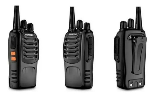 Pack 2 Radios Transmisor Walkie Talkie Baofeng 888s Color Negro Bandas De Frecuencia 400-470 Mhz