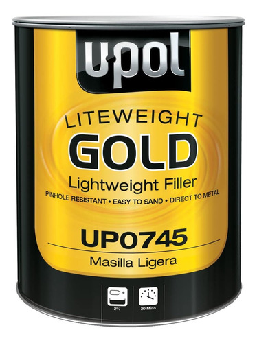 Masilla Plástica Automotriz Liteweight Gold U-pol De 3lts 