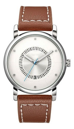 Reloj Analogico Marca Fecha Estilo Elegante Y Formal Unisex Color De La Malla Marrón Claro