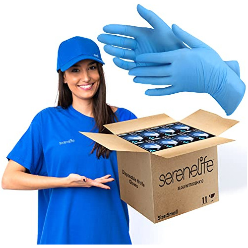 Serenelife 1000 Guantes Desechables De Nitrilo Guantes Indus