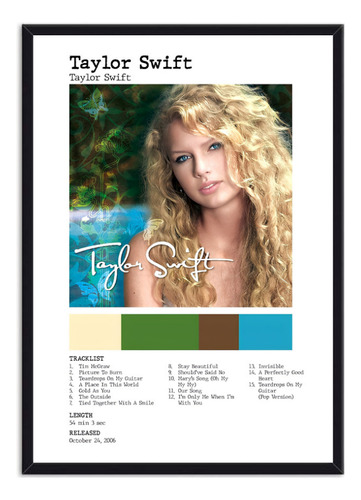 Taylor Swift Cuadro Decorativo Album Taylor Swift 
