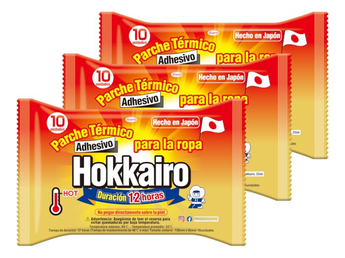 Pack Promocional Hokkairo - 3 Packs (30un.) Parche Térmico