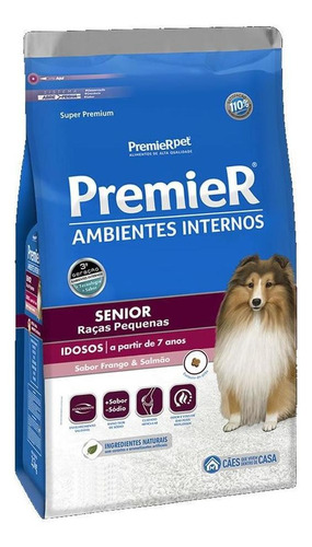 Ração Cães Premier Ambientes Internos Sênior 2,5kg Raças Peq