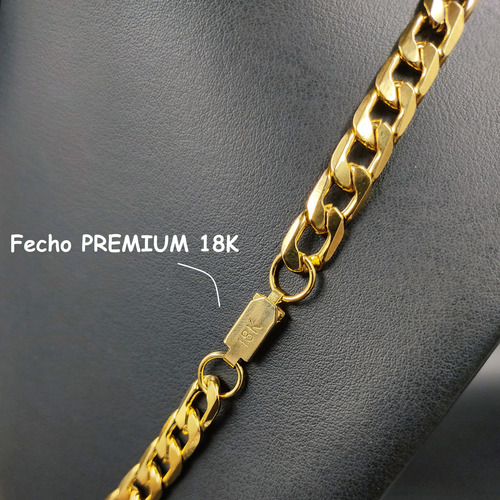 Cordão Grosso 10mm Masculino Banhado Ouro 18k + Ferradura