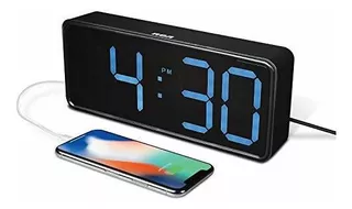 Rca Rcd1000ubka Reloj Despertador, Extra Grande, Azul