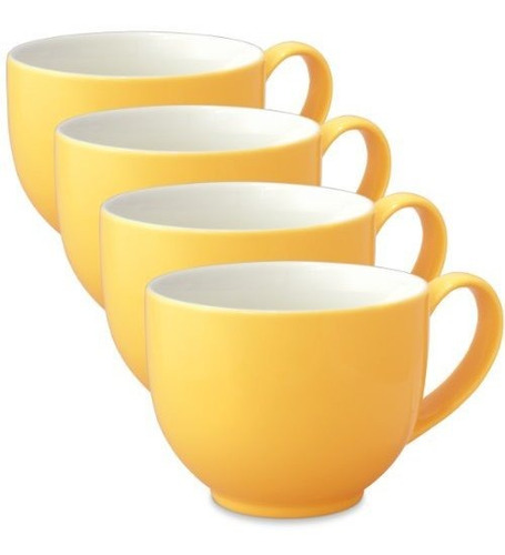 Forlife Q Tea Cup With Handle (set Of 4), 10 Oz, Mandarin