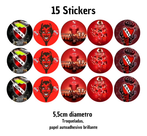 Pack Globos Independiente Banderin Stickers Toppers Número Plateado Número 6